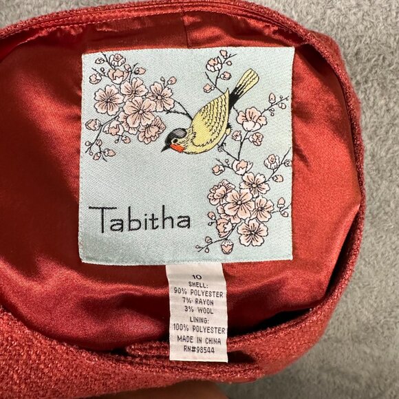 Tabitha Anthropologie Blustery Days Belted Vest Tunic Wool Blend Orange  Size 10 - Picture 8 of 12